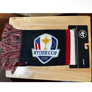 Official 2025 Ryder Cup ‘47 Brand USA Flag Navy/Red/White Winter Knit Scarf NEW!